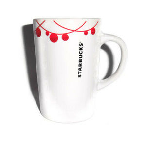 Starbucks White Christmas Lights Mug Red 2012
